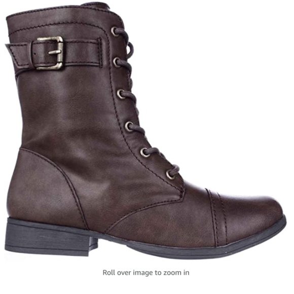 American Rag Shoes - NWT Chocolate Brown Lace Up Buckle Combat Boots